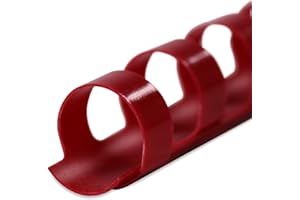 ‎KOPIERLADEN KARNATH GMBH Plastikbinderücken, ROT, 12 mm, 21 Ringe, 100 Stück, für ca. 80 Blatt – Plastikringbindung, Spiralbindung, Ringbindung