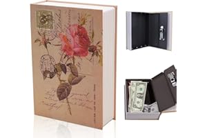 Lotvic Buchtresor mit Zahlenschloss, 18 x 11,5 x 5,5 cm Buchsafe Tresor, Code Schloss Buchsafe, Buch Sicher Security Box für Schlüssel, Geld und Schmuck