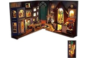 YANGUN Book Nook Kit, DIY Book Nook, Kit per Casa Delle Bambole con Mobili e Luce LED, Modellismo 3D, Modellismo da Costruire in Miniatura, Adatto a Persone dai 14 Anni in Su (Incantesimo Magico)