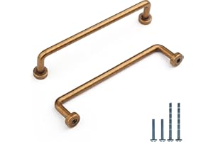 9BUILD Lot de 6 Rétro Bronze Poignee de Meuble Entraxe 128mm Cuisine Poignée Alliage de zinc Meuble Poignet de Porte Cuisine Poignées pour Placards Poignet Meuble Cuisine EU0025