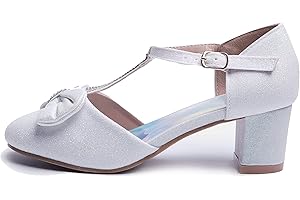 Fashion Thirsty Girls Kids Childrens Low Block Heels Diamante Bow Wedding Party Shoes Bridesmaid Evening Occasion Comfort Heeled Glitter Strappy Sandals Dance Shoes