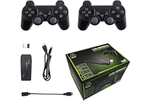 FULHOLPE Retro Game Console with Dual 2.4G Wireless Controllers Plug & Play Video Game Stick Built in 10000+ Games, 9 Classic Emulators, TV 4K High Definition HDMI Output