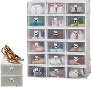 XuanYue aufgerüstete 20 x Schuhkarton stapelbare Schuhbox