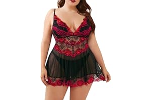 CALLMO Damen Sexy Body Dessous Body Damen Sexy Spitze Unterwäsche Teddy Bodysuits Tiefer V-Ausschnitt Reizwäsche One Piece Erotische Lingerie Negligee Einteilige Babydoll