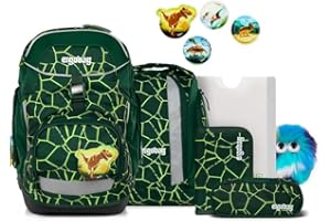 ergobag Pack Set Bundle ergonomischer Schulranzen flexibel 7-teilig Set 1. Klasse Grundschule für Mädchen und Jungen