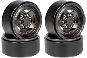 RXZIXYL 1.9" Beadlock Wheel Rim,4pcs RC Aluminium 1.9'' Beadlock Wheels Rims with Nut Caps Scale Hardware for 1/10 RC Car Crawler TRX4 SCX10 Wraith Capra TF2 D90 EX86190 (Dark Gray), B88466