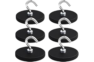 MIN CI 6 magneti al neodimio extra forti, ganci magnetici extra forti, D43x6mm, M4, a vite, piatti, con foro a testa svasata, magneti da avvitare, rotondi, magnete a vaso grandi con gancio