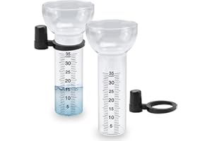 FSWWSF Regenmesser 2 Stück Regenmesser Glas 35mm, Regenmesser Ersatzglas mit Halterung, Regenwassermesser für Garten Glas, klar, zur Regenwassermessung