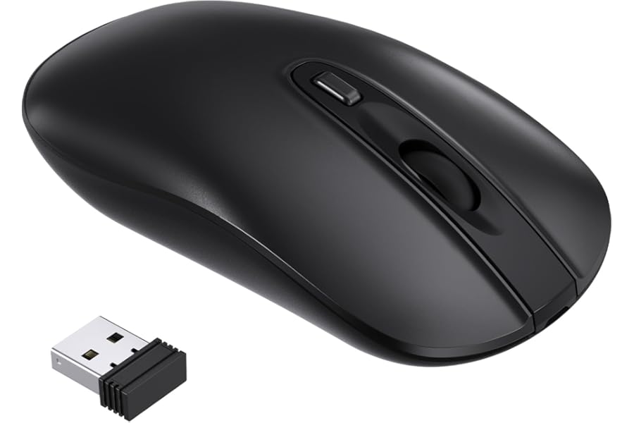 cimetech Wireless Mouse for Laptop, Portable Slim Silent Design for Left & Right Hand Users, Storable Nano Receiver, 800-1600 DPI, 2.4G Compact Computer Mice for MacBook, PC, Windows, Chromebook