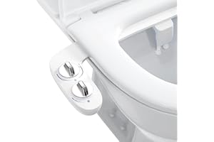APTLITON Bidet Attachment for Toilet UK, Non-Electric Cold Water Bidet Toilet Seat Attachment with Adjustable Water Pressure, Ultra-Slim Bidet with Self-Cleaning Dual Nozzles(Frontal & Rear Wash)
