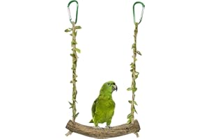 QCKZEE Wellensittich Spielzeug, Wellensittich Schaukel Naturholz, Vogelspielzeug, Sitzstangen für Vogelkäfige, Vogelkäfig Zubehör für Papageien, Kanarienvogel
