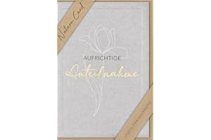 BSB Karta żałobna karta natura ręcznie robiona - szczerszy udział kwiat 11,6 x 16,6 cm