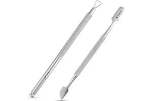 KIMEX LONDON Kimex Nail Gel Polish Remover Tool - Cuticle Pusher + Cuticle Peeler, Double-ended Nail Pusher Spoon Tool and Triangle Cuticle Peeler Scraper for Nail Cuticle Clean or Remove Gel Polish Silver