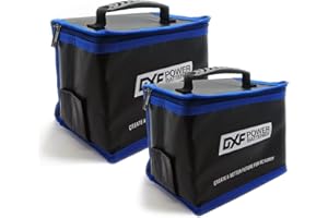 DXF Fireproof Explosionproof Safe Lipo Battery Bag for Lipo Battery Storage Charging Fire and Resistant Highly Sturdy Double Zipper Battery Guard(2 Packs)