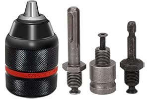 WOMGF Mandrino Trapano Autoserrante 2-13 mm 1/2"-20UNF Adattatore SDS PLUS Mandrino Chiusura Rapida con Adattatore Esagonale,Kit Adattatore per Mandrino di Precisione il Fissaggio Rosso