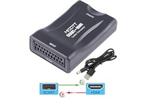 MISOTT Scart to HDMI Converter for TV, Scart Input HDMI Output Converter(Only Power Cable Included)
