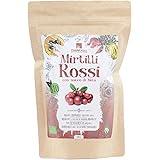 Mirtilli Rossi Bio in Bacche 500 gr - per le Difese dell'Organismo - Snack Spuntino Biologico con Succo di Mela