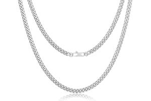 YIMERAIRE Cuban Link Chains for Men, 3-8MM Stainless Steel Gold Chain, 18-30in 18K Gold Plated Hip Pop Silver Chains Necklace for Women