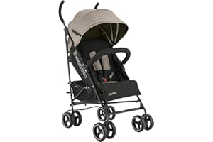 KIKKA BOO KikkaBoo Silla de Paseo BEETLE, Carrito hasta 22 kg, Plegado, Ligero y Compacto, Beige