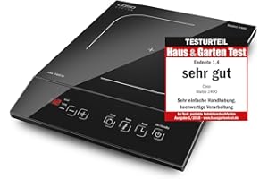 ‎CASO CASO Maitre 2400 Induktionskochplatte – 2400 W, Smart Control mit 12 Stufen, Sensor-Touch, Digitalanzeige, Timer, 60–240 °C, für Töpfe Ø 12–26 cm, modernes Design & Überhitzungsschutz