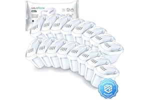 Aquafloow Wkłady Filtrujące do Dzbanka Filtrującego Wodę 16 Sztuk | Zamiennik Filtra Dafi Unimax Aquaphor A5 Brita Maxtra+ Philips AWP212/10 | Redukcja Kamienia