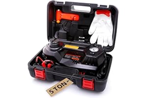 ROGTZ 5 Ton Electric Hydraulic Car Jack Kit with Built-in Tire Inflator Pump & Tire Pressure Monitor, 12V Portable Floor Jack for SUV, Sedan, Truck Tire Change with LED Light