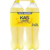 Kas Lemon Soda with Lemon Juice, Low Calorie, Bipack Two 2 Litre Bottles, 4 Liters Total