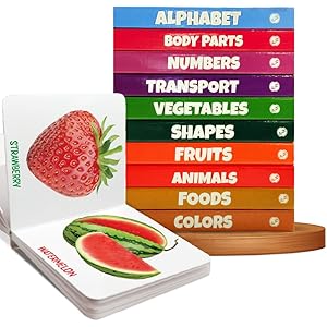 My First Library Set of 10 Board Books for Kids, Early Learning Book for Babies & Toddlers, Alphabets, Body Parts, Numbers, 1