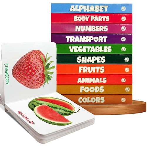 My First Library Set of 10 Board Books for Kids, Early Learning Book for Babies & Toddlers, Alphabets, Body Parts, Numbers, 1