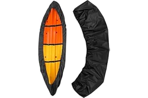JIIMHTE Housse De Kayak, Canoë Couverture Bateau, Housse De Protection Kayak, Imperméable À l'eau UV Protection Solaire, Épaissie 210D Imperméable Housse De Protection pour Bateau De Canoe (260-300 CM)
