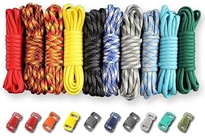 PARACORD PLANET 550 lb Type III Crafting Kits with Buckles, 100', Elements