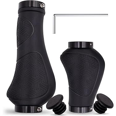 Noviatrix2 Pièces Poignee VTT, Poignées Pour Vélo Verrouillage Des Deux Côtés Poignée De Velo Caoutchouc Antidérapant Convient Aux VTT, Aux Vélos De Trekking Et Aux Vélos De Ville