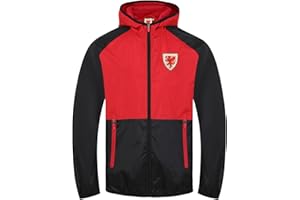 Wales Cymru Mens Jacket Shower Peaked Hood Windbreaker FAW Official Gift