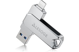 LESOGE Cle USB 128 Go Apple MFI Certified, 3 en 1 Clé USB Flash Drive Photo Stick 3.0 Clef USB C Stockage Externe Cle USB pour iOS, Pad, Mac, Android, Type-C, PC(Gris)