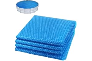 VOUNOT® Bâche à Bulles Piscine Ronde Ø3.66m Épaisseur 120 µm Bâche Solaire Chauffante Film Thermique à Découper pour Réchauffer l’Eau Bleu