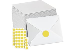 ENUTROF Koperty z białego papieru, mała koperta, opakowanie 50 szt., 13,5 x 18,5 cm, 120 g/m² bez okna na listy, kartka z życzeniami, zaproszenie, kartka urodzinowa, ślub, kartki z podziękowaniami (białe)