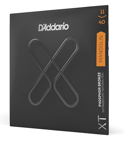 D'Addario Mandoline snaren - gecoate mandoline snaren - XS fosforbrons - voor 8-snarige mandoline - maximale levensduur, glad gevoel - XSM11541 - Medium Heavy, 11.5-41 D'Addario Mandoline snaren - gecoate mandoline snaren - XS fosforbrons - voor 8-snarige mandoline - maximale levensduur, glad gevoel - XSM11541 - Medium Heavy, 11.5-41