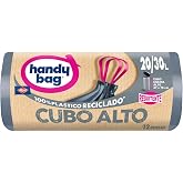 Handy Bag Trash Bags 20-30L Heavy Duty Triple Layer, Leakproof, Self-Closing, 100% Recycled Plastic, Pack of 12