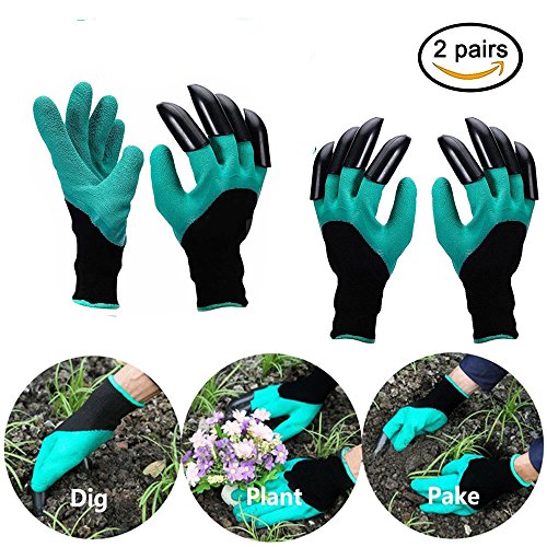 Preisvergleich Produktbild BUWANT Wasserdicht Gartenhandschuhe langlebig stichsichere Safe Gartenarbeit Handschuhe mit ABS-Kunststoff Krallen für Haushalt und Garten Werkzeug Handschuhe (2 Paar)