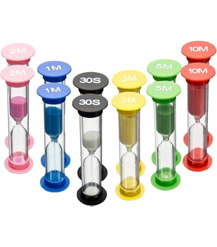 Sanduhr-Set 18-teilig – Bunt, 30 Sek. Bis 10 Min., Für Zähneputzen, Kochen, Spiel & Büro
