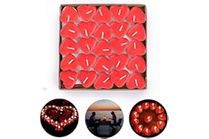 ASANMU Candela Romantica, 50 Candele Cuore Rosso, Candela Rossa, Candele Romantiche a Forma di Cuore, Candele San Valentino, per San Valentino, compleanno, proposte, matrimoni, feste