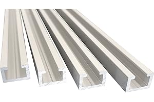 MOLYRRD Alutec Profilé en C en aluminium - 17 x 11 mm - Pour vis M8 - Anodisé - Avec rainures en T - 4 pièces - 1 m