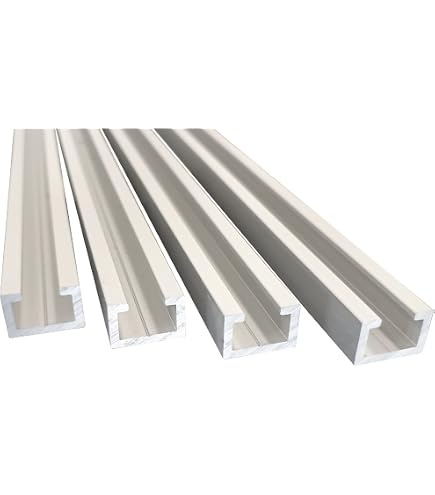 Perfil En C De Aluminio M8 Negro Anodizado - 2m Perforado Con 10 Tornillos De Fijación Para Mesas De Fresado, Topes Y Rieles