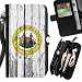 Produktbild FJCases West Virginia Siegel The Mountain State Holzmuster Flagge Handschlaufe und Reißverschluss Hülle Schutzhülle für Huawei P10
