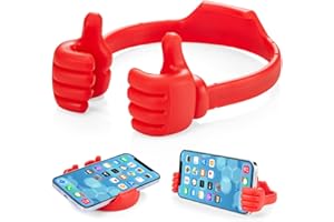 Kinizuxi Thumbs Up Support Telephone Bureau, Universel Flexible Porte Telephone Support Téléphone Bureau Portable Support Smartphone pour iPhone iPad Samsung et Huawei Plus (Rouge)