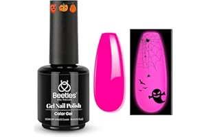 BEETLES GEL POLISH Beetles Halloween Gel-Nagellack, 15 ml, Leuchtet im Dunkeln, Rosa Herbst Winter Gel, Soak-Off-LED-Nagellampe, Nagelkunst, Maniküre, Heimwerken