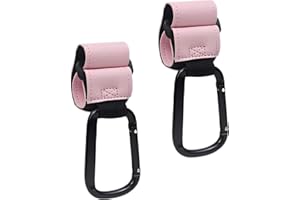 CYCLYTE 2 Pièces Crochets Poussette, éLargi Fixations Poussette Universel Accessoire Pour Sacs à Main Dos Langer Sacs Shopping Accessoires Pour Sièges de Voiture Multifonction(Rose)