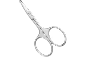 ‎LIVINGO LIVINGO Nasenhaarschere Nasenhaarschneider mit Edelstahl Abgerundeter Spitzeum Kürzen von Barthaaren, Ohrhaaren und Nasenhaaren Schere mit Etui, Silber