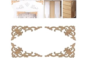 EABDICE 4 Pezzi Applique in Legno Intagliato, Decorazioni e Decalcomania per Mobili, Applicato ad Hotel, Sale Conferenze, Interni