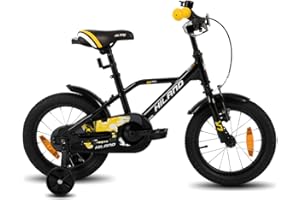Hiland 12/14/16/20" rower dziecięcy, dla chłopców dla dzieci w wieku 3-10 lat, z kołami podporowymi, rower dziecięcy z hamulcem ręcznym i hamulcem nożnym, czarny/zielony/niebieski/pomarańczowy
